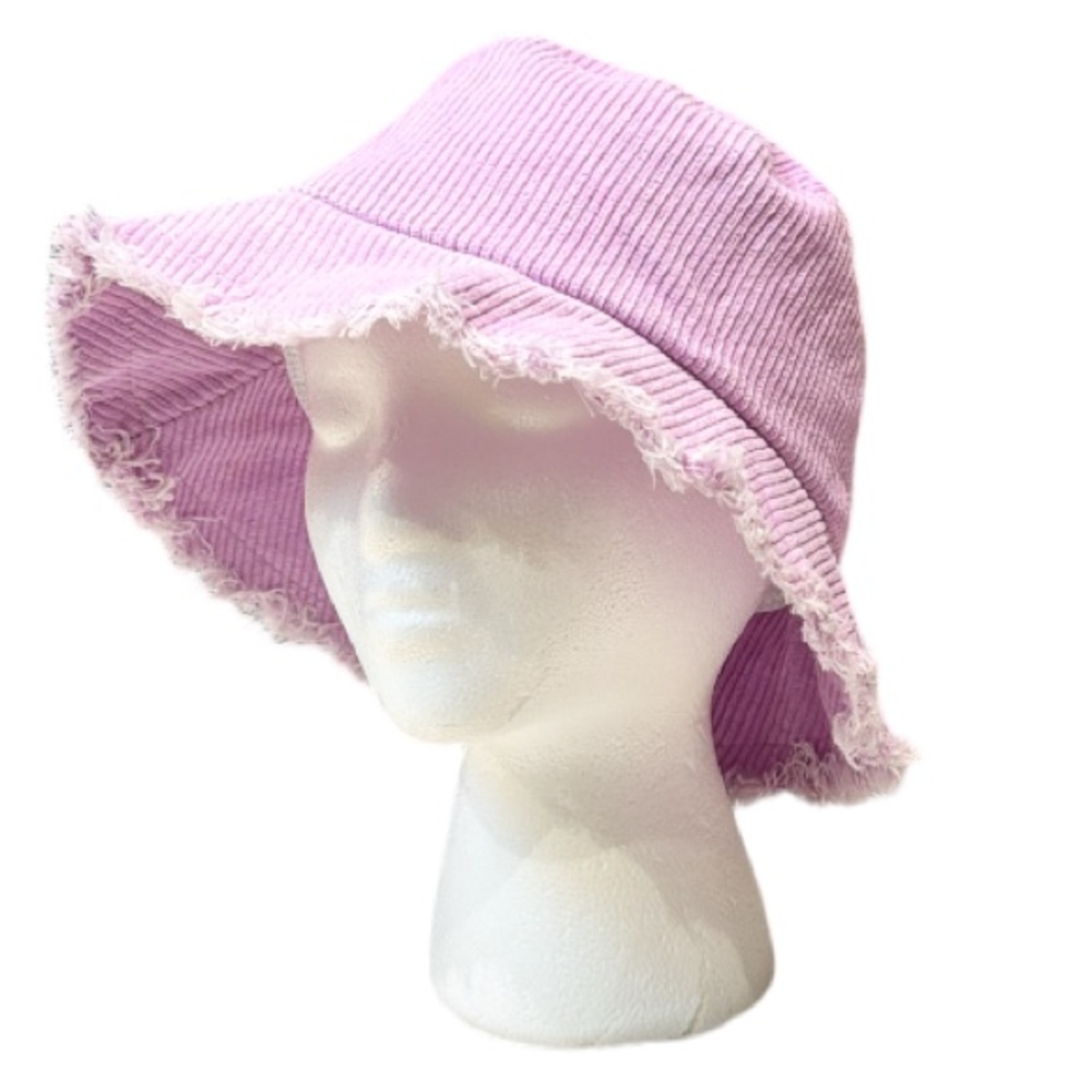 Forever 21 purple corduroy fringe hem cotton bucket hat one size
